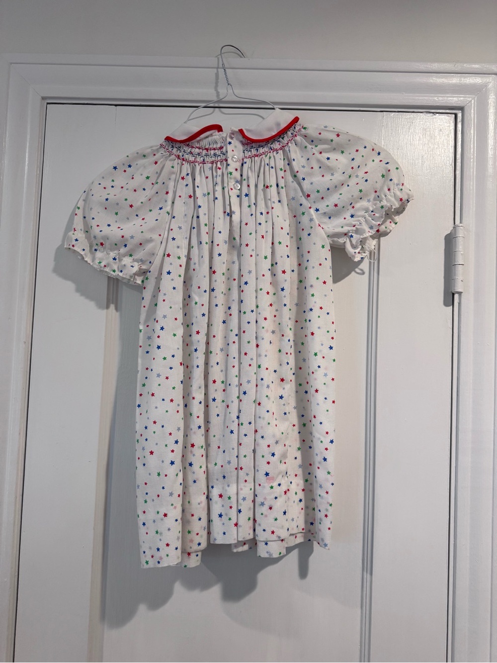 Vintage The Smockery Girls Star Print Dress Size 4T